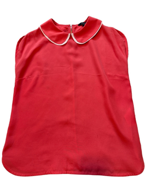 Ted Baker coral Indeea Peter Pan collar blouse sz 1